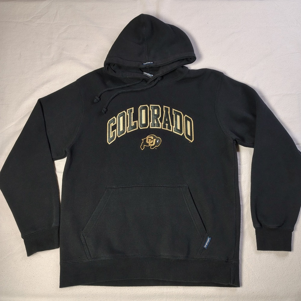 Colorado Buffaloes Hoodie Mens Large Black Embroidered NCAA CI Sport Sweatshirt